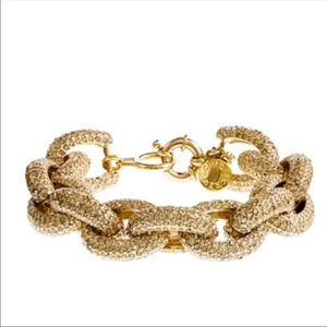 J. Crew pave link bracelet gold